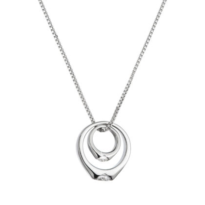 Stříbrný náhrdelník s prstýnky 12096.1 crystal