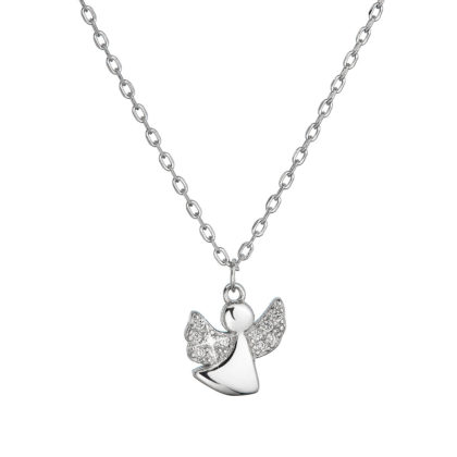 Stříbrný náhrdelník andělíček se zirkony 12106.1