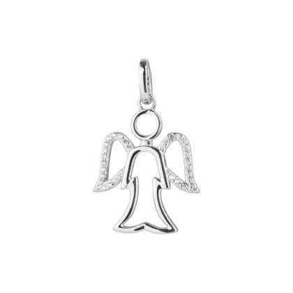 Stříbrný přívěsek anděl s křídly ze zirkónů 14040.1 crystal