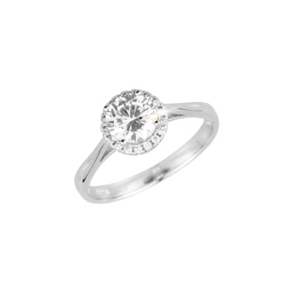 Stříbrný prsten luxusní se zirkony bílý 15008.1 crystal