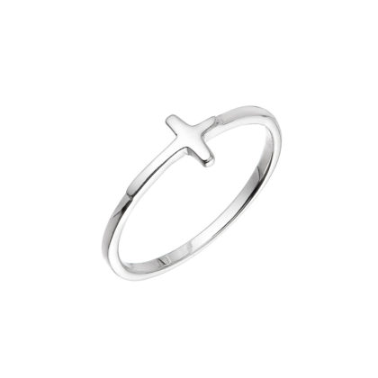 Stříbrný prsten křížek 65001