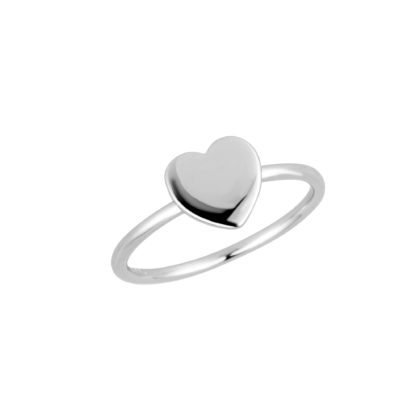 Stříbrný prsten lesklé srdce 65015