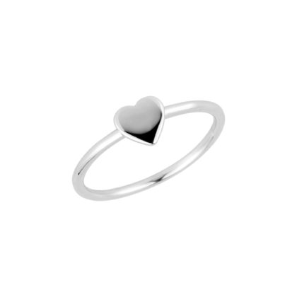 Stříbrný prsten lesklé malé srdíčko 65016